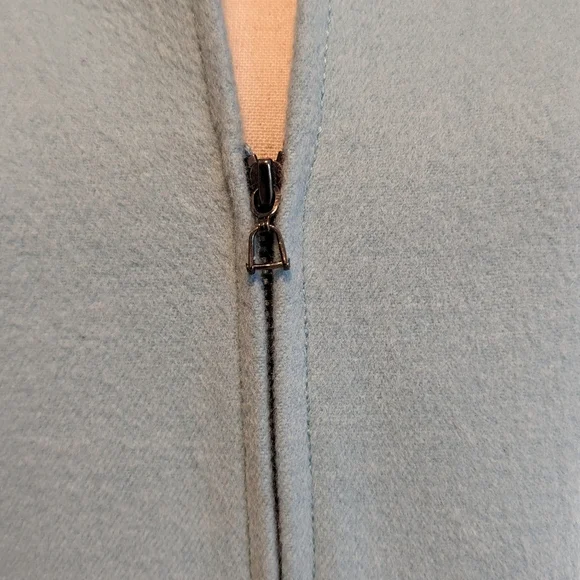 Vintage Women’s Light Blue Wool/Angora Coat Carlisle Size 8 Zip Front - Picture 5 of 16